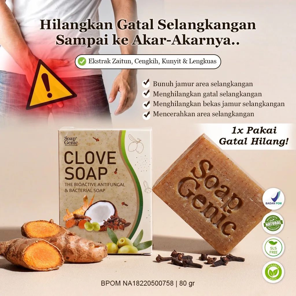 Sabun Gatal Selangkangan Paling Ampuh Clove Soap BPOM 80gr