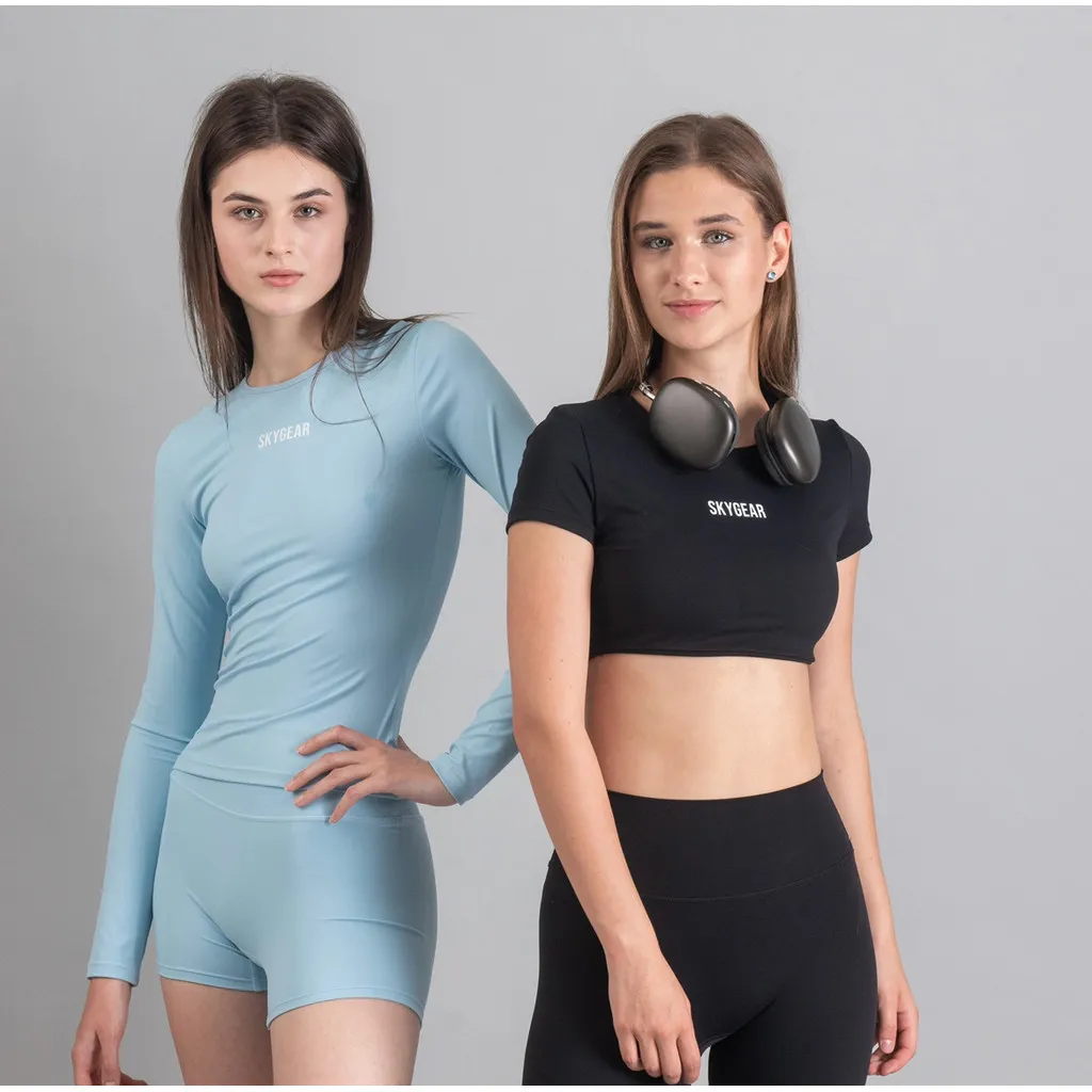 Skygear - Sculpt Sports Set / Activewear Set Wanita/ Baju Olahraga Wanita / 4in1 Legging, Biker Shorts + Crop Top & Longsleeve Compression / Quickdry / Nyaman / Untuk Gym, Fitness, Yoga & Running