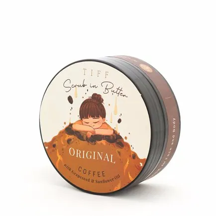 TIFF BODY Coffee Original Scrub in Butter – Scrub Lulur Badan Kopi Lembut Melembabkan&Mencerahkan Kulit