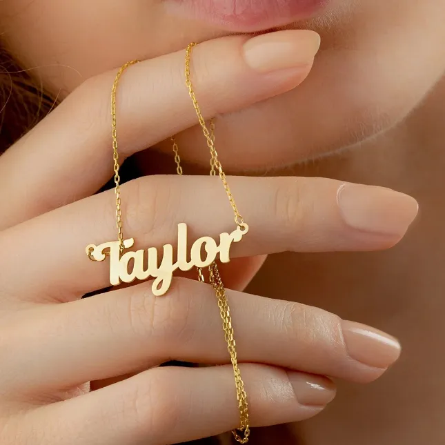 ANDALL -  Custom Name Necklace/ Kalung Nama Stainless Steel [18K Gold Plated Stainless Steel Anti Karat]
