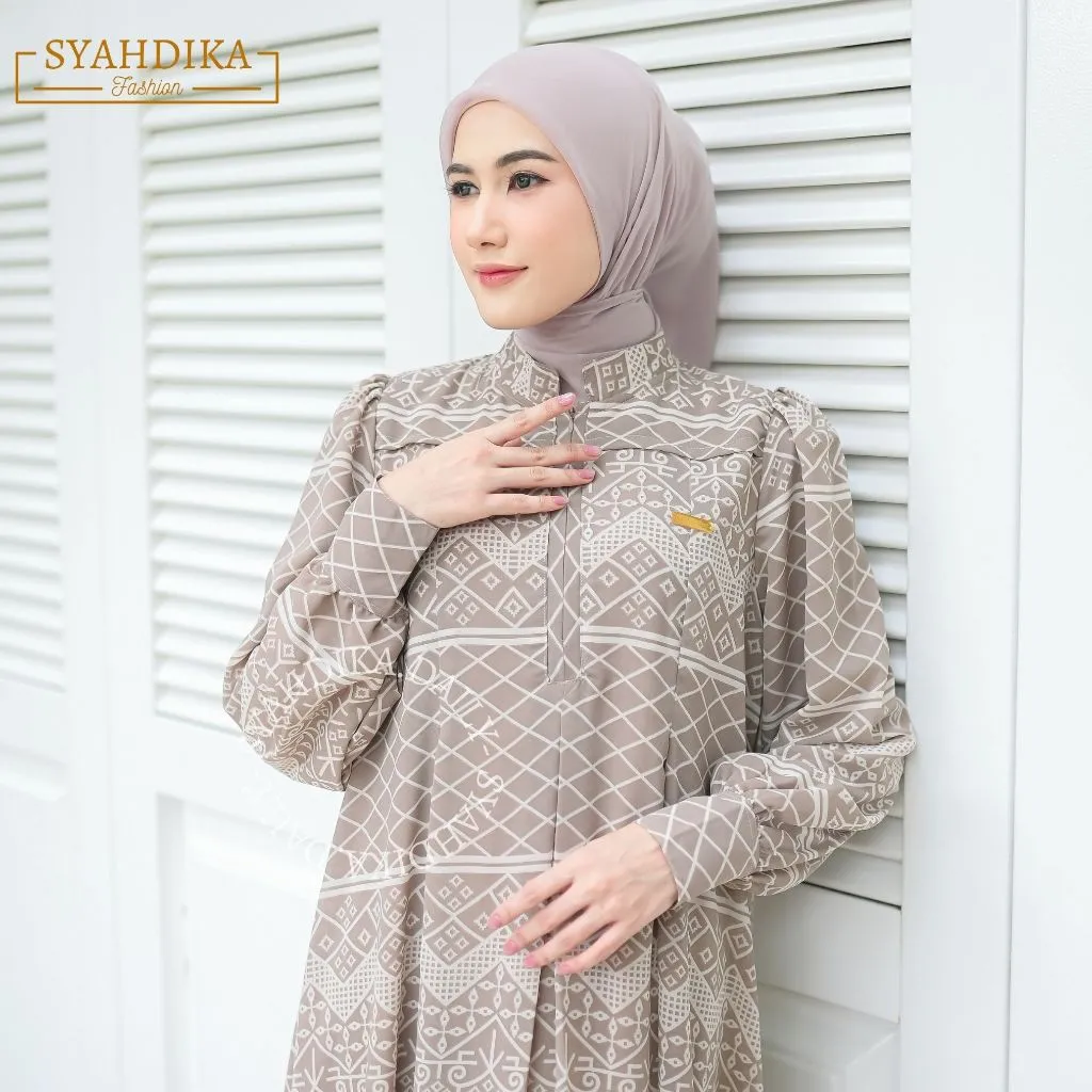Sabrina Dress Only | Gamis Ceruty Baby Doll | Gamis Premium Busui Friendly syahnaz By Syahdika