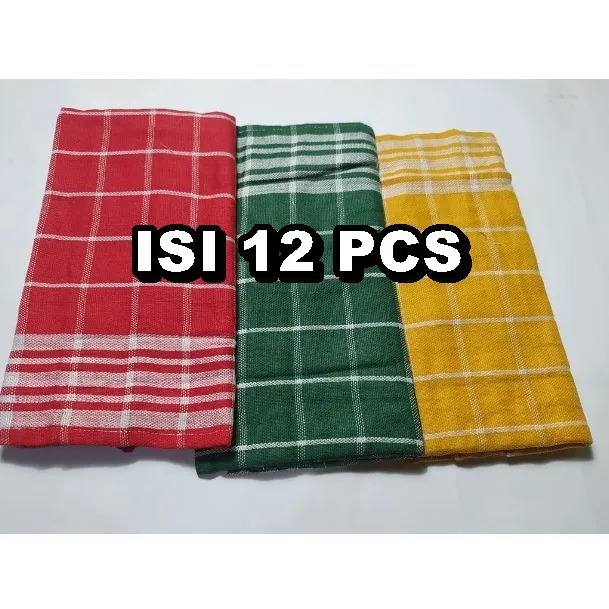 KAIN SERBET DAPUR TEBAL 1 LUSINAN MURAH | LAP SERBET MAKAN WARNA LUSINAN UKURAN JUMBO GRATIS ONGKIR BISA COD