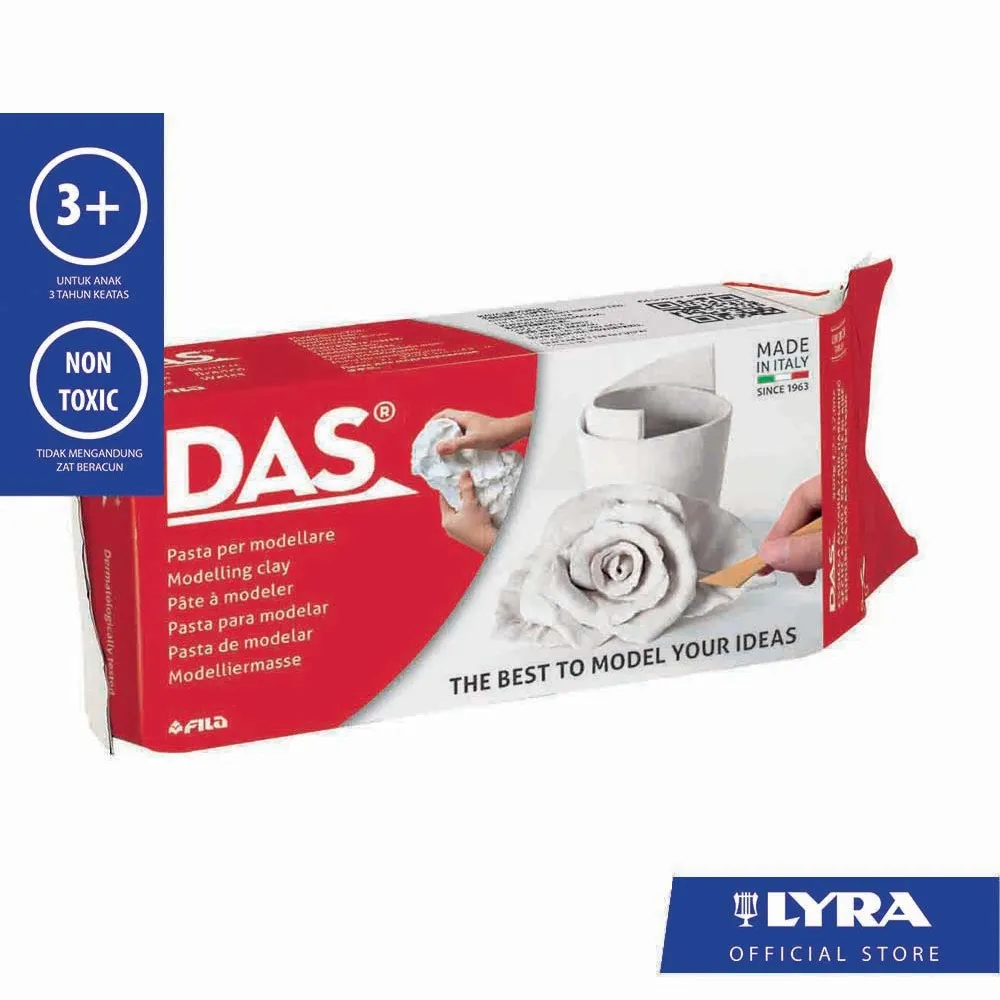 DAS White Modelling Clay / Tanah Liat Putih 1000g - Bisa Mengeras Sendiri, Untuk Kerajinan Tangan