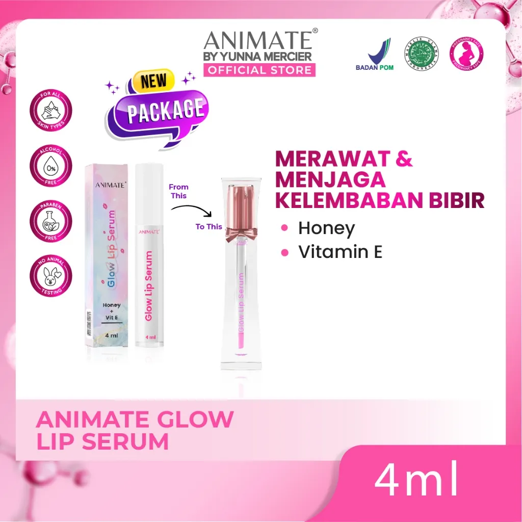 Animate Glow Lip Serum l Melembapkan Bibir