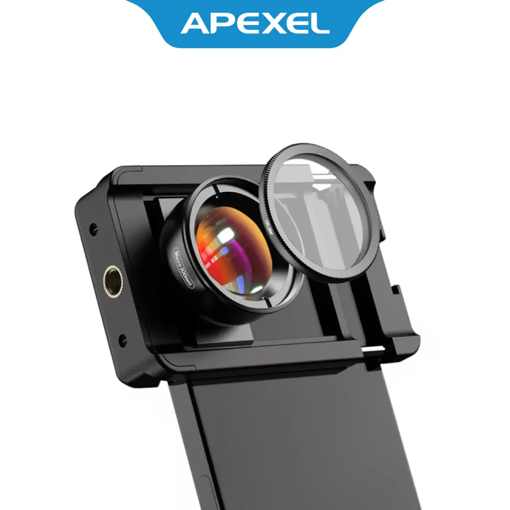 APEXEL Lensa Kamera HP Smartphone Macro Lens Clip 10X CPL Filter - APL-HB100CPL