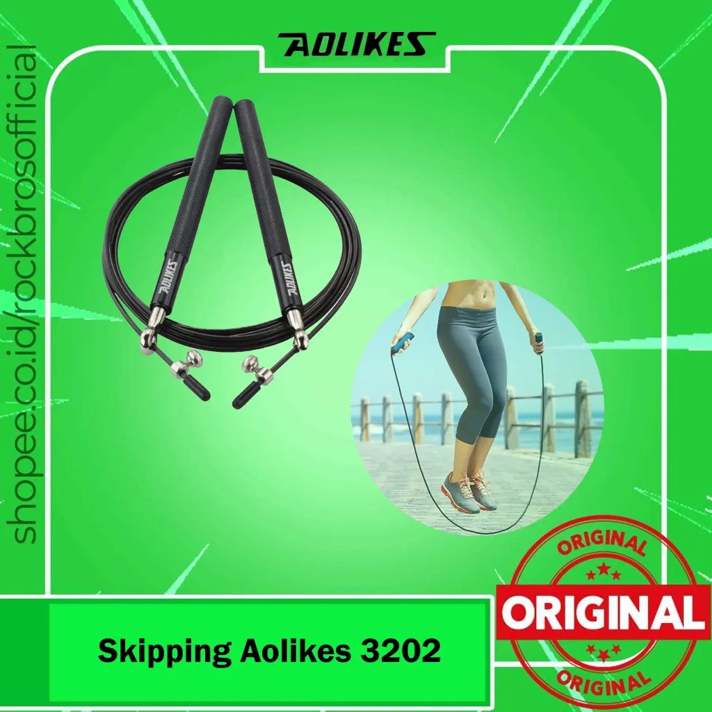 Tali Skipping Aolikes 3202 Lompat Loncat Tali Jump Rope Skiping Alat Olahraga Fitness Gym Cardio Dewasa Remaja Outdoor