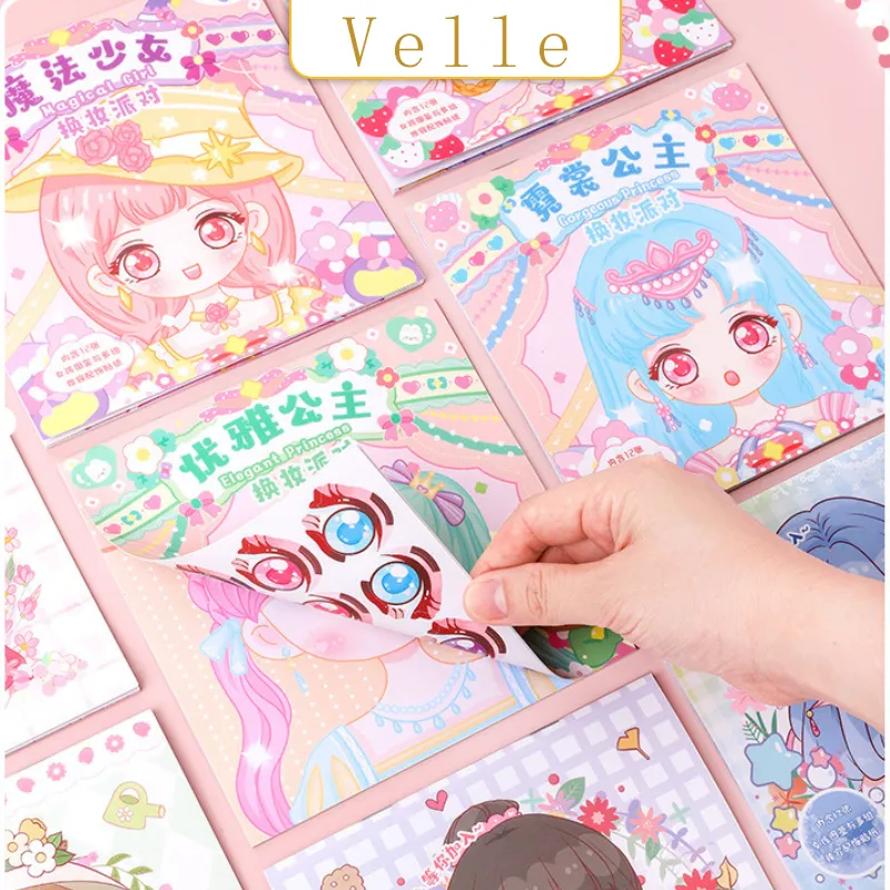 VELLE Buku Stiker Anak/ Buku KreatifStiker DIY/ Stiker Book Mainan/ Buku stiker bermain/ Buku stiker tempel karakter/ Stiker mainan edukasi anak
