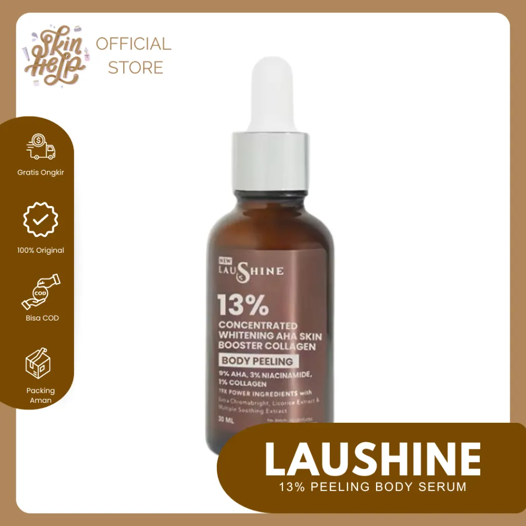 Laushine - Skin Booster Body Peeling with 13%Aha Mandelic Acid - Exfoliating Tubuh | 100% Original Produk