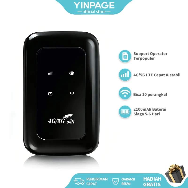 Modem WiFi 4g5g Portable All Operator | Mini Router wireless | Mifi Hotspot Wifi Saku 300Mbps | Internet Cepat Untuk Rumah Kantor Broadband Travel
