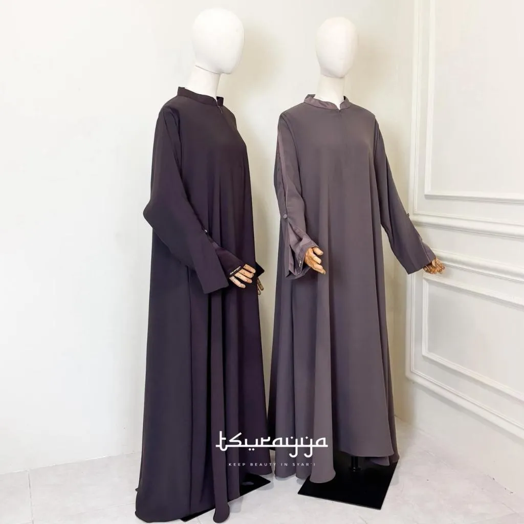 Tsurayya - Mawaddah Series Abaya Ibu Model Lengan Terompet Bahan Mazen Anti UV by Sultan Mix Dobby Motif