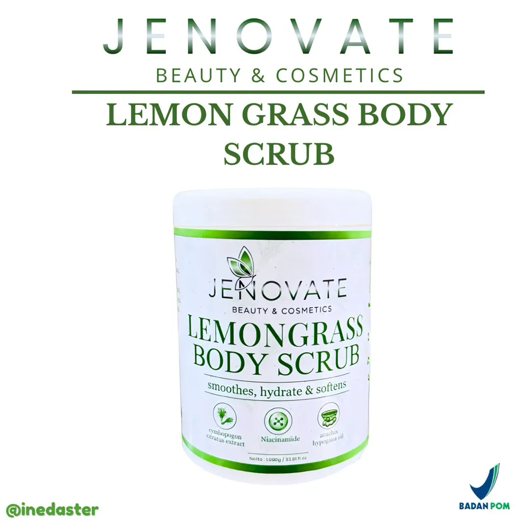 Body scrub Jenovate Lemongrass by Jenem Glow isi 1000gr | Whitening Body Scrub menghaluskan dan memutihkan kulit