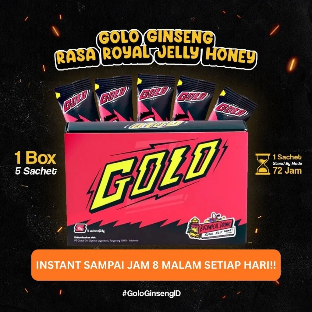 GOLO GINSENG HONEY Botanical Suplemen Original Herbal Royal Jelly - 1 Box