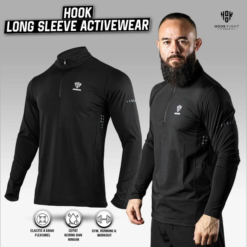 Hook Jaket Olahraga Pria Jacket Lengan Panjang Jogging Baju Fitness Sport Dry Fit Running Gym Windbreaker Long Sleeve Lari XJ2