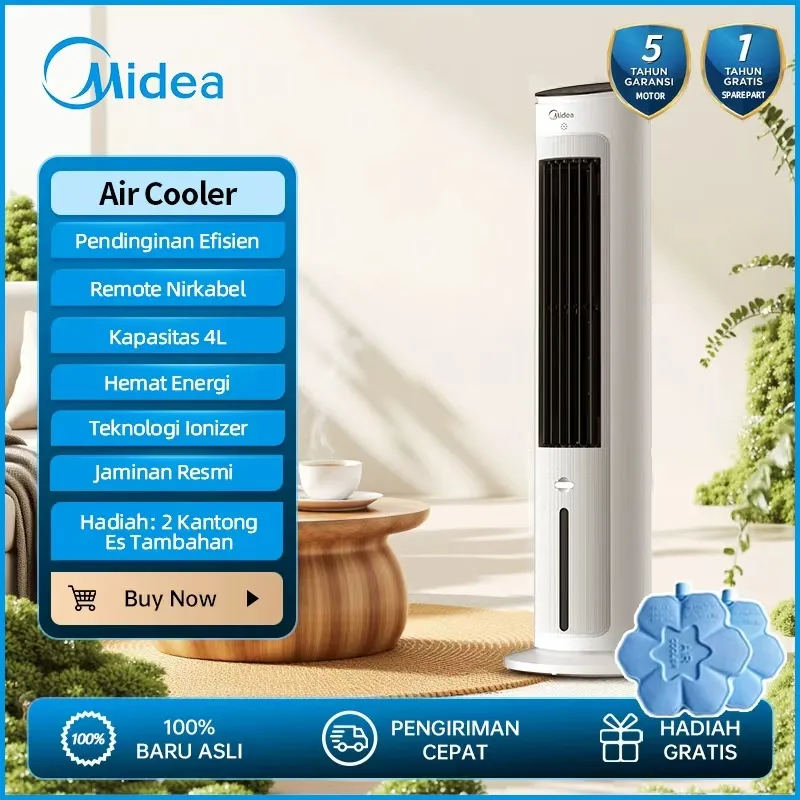 [ 4 es kristal ] Midea 4L 45W Air Cooler MAC-400R0-APW
