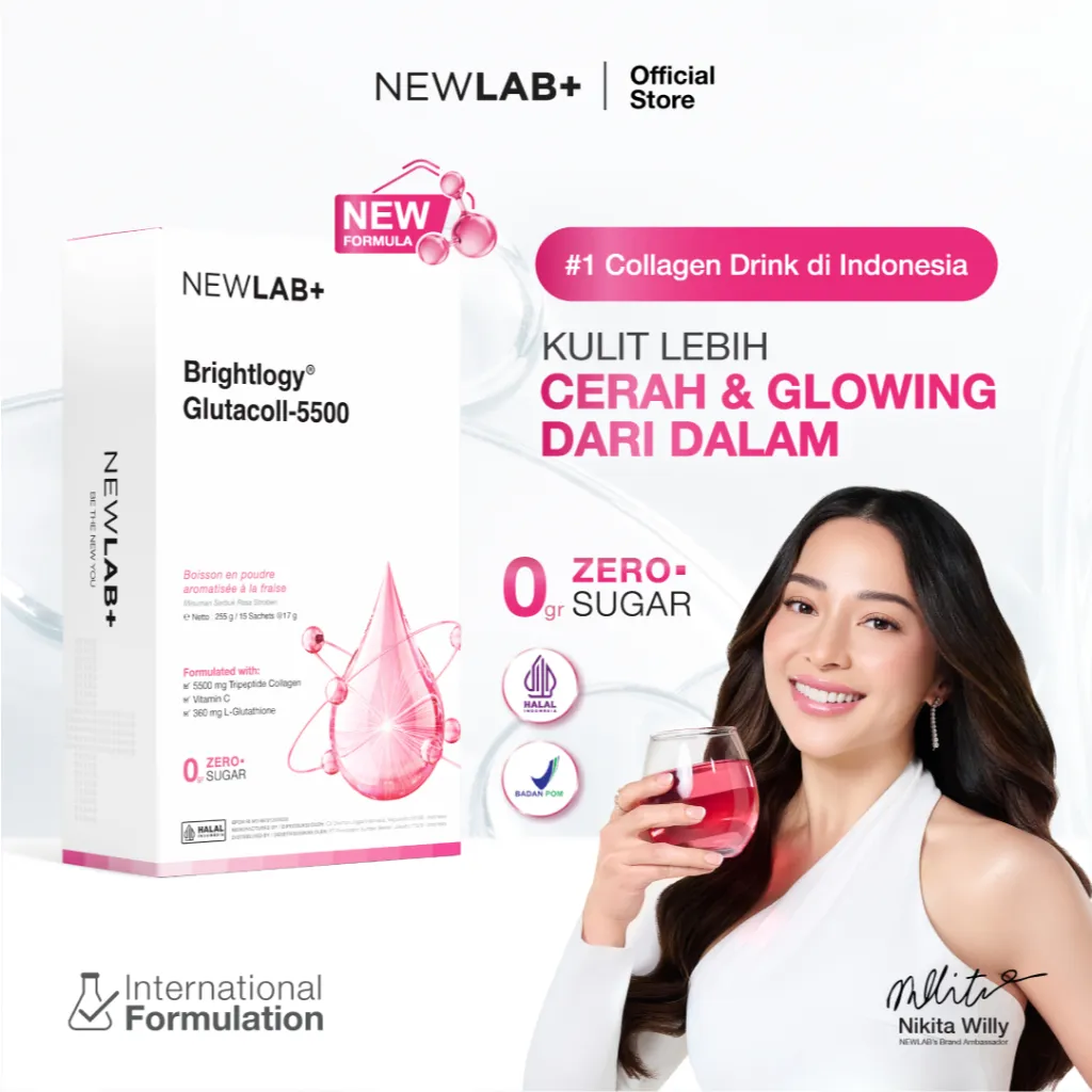 NEWLAB Brightlogy GlutaColl-5500 | Minuman Glutathione & Collagen Drink