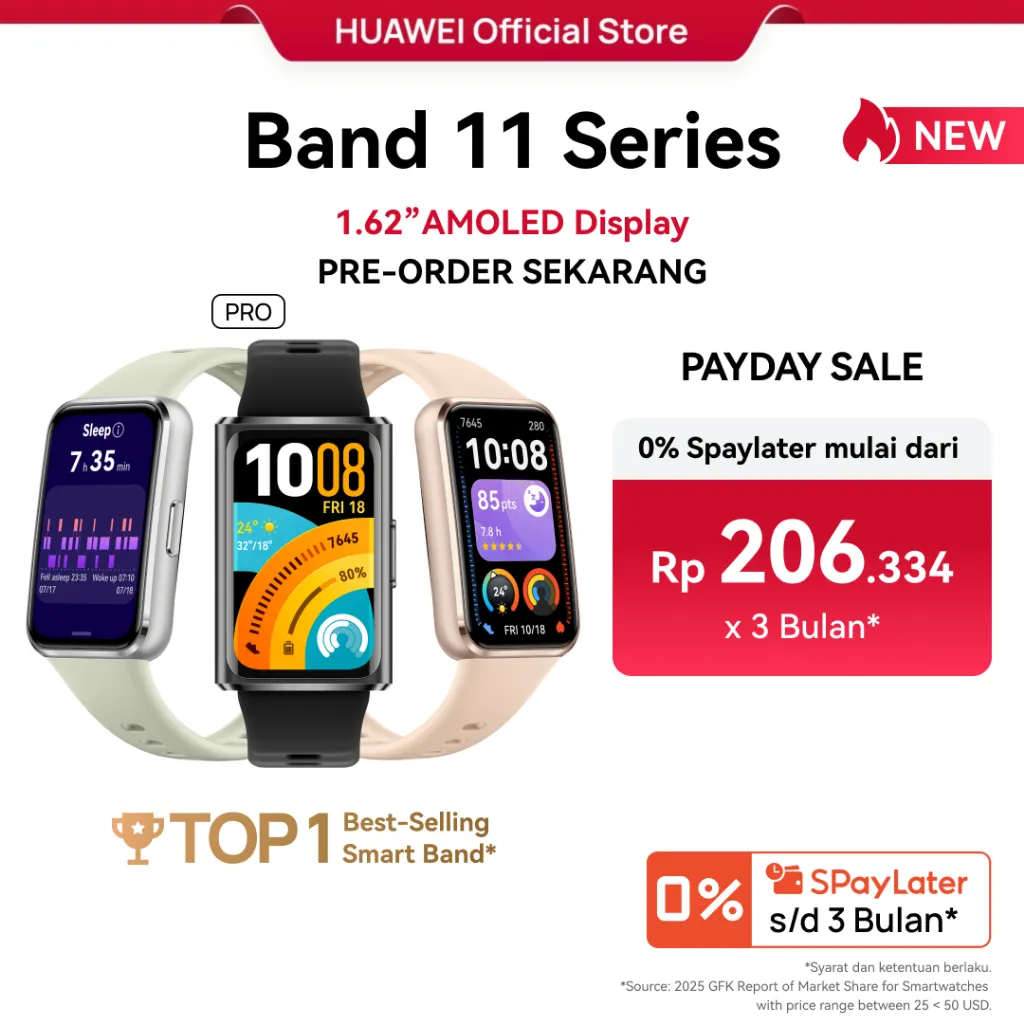 [PRE-ORDER | LAST CALL] HUAWEI Band 11 Series | 1.62”AMOLED Display | Enhanced Sleep Tracking | Heart Health Management | Smartwatch-like | Android & iOS