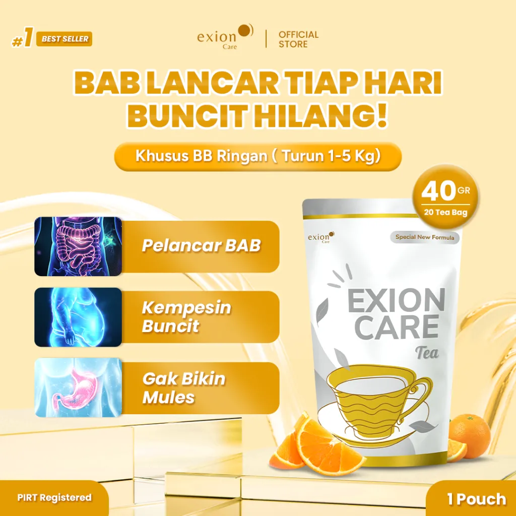 [BEST SELLER] Exioncare Gold Teh Hijau Premium Sunkist | Teh Pelancar BAB | Detox Perut Buncit & Sistem Pencernaan | Pelangsing Herbal