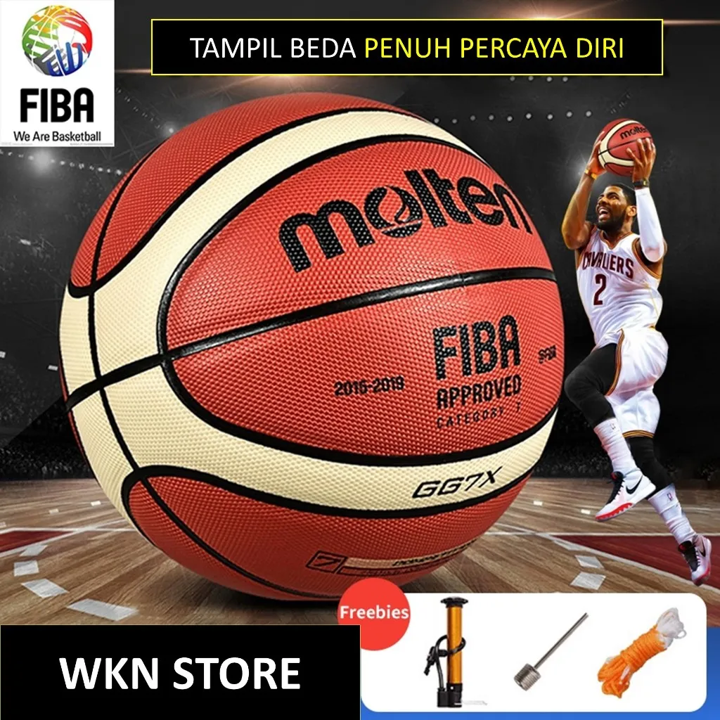 Molten Bola Basket Size 7 dan 6 Indoor Outdoor Bonus Pompa