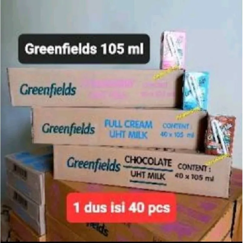 UHT susu cair Greenfields 1dus 40x105ml