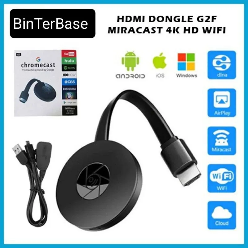 HDMI dongle chromecast miracast 4K HD Wifi G2F mirroring Video TV Streaming