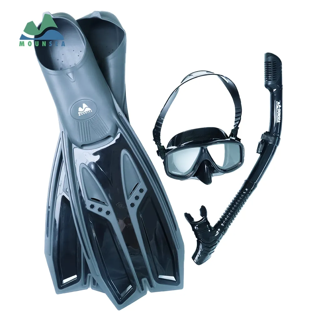 Mounsea Diving 3-piece set Goggles Low Volume Mask Free Diving Professional Snorkeling