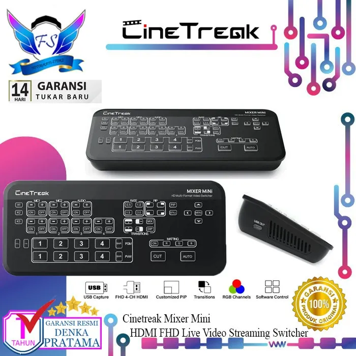 Cinetreak Mixer Mini HDMI FHD Live Video Streaming Switcher Original