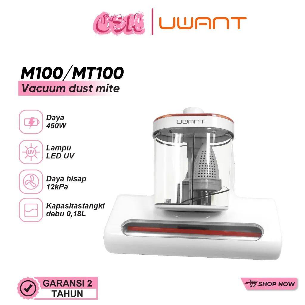 Uwant MT100 M100 Dust Mite 12Kpa Detektor Tungau Debu Cangkir Ganda Mite Vacuum