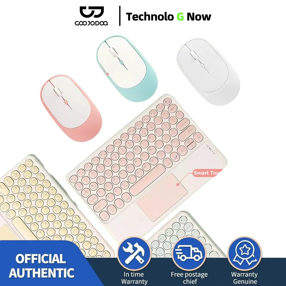 Goojodoq Wireless Bluetooth Keyboard With Touchpad For iPad Keyboard Universal For Android IOS PC