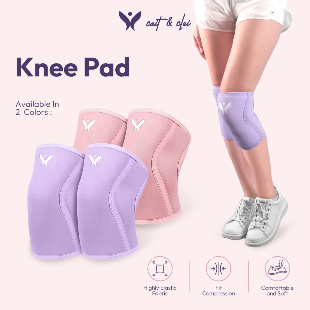 CAIT & CLEI Luxury Knee pad - Deker Pelindung Lutut Wanita | Support Sleeve | Olahraga Gym