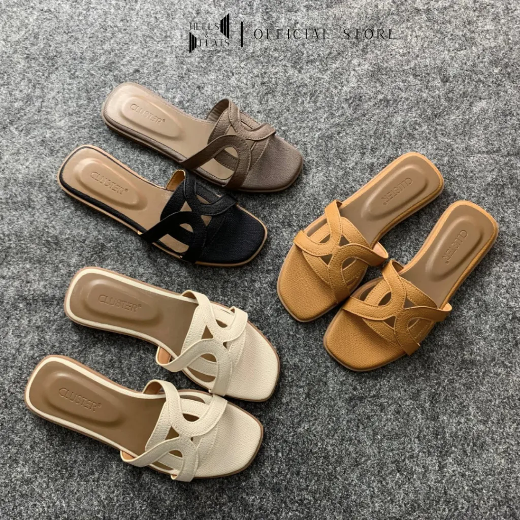 CLUSTER - Sandal Wanita Teplek Anti Slip Import Fashion