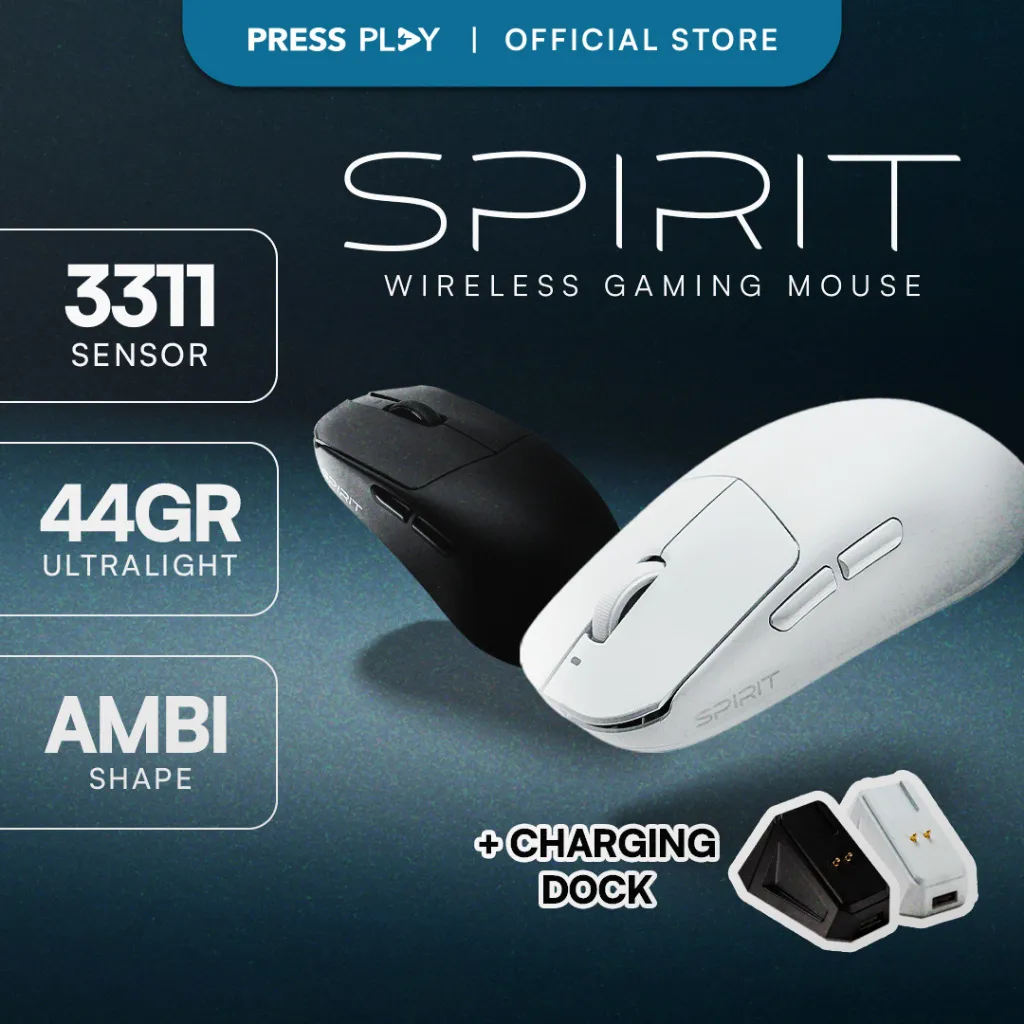 SPIRIT Ultralight Wireless Gaming Mouse by Press Play