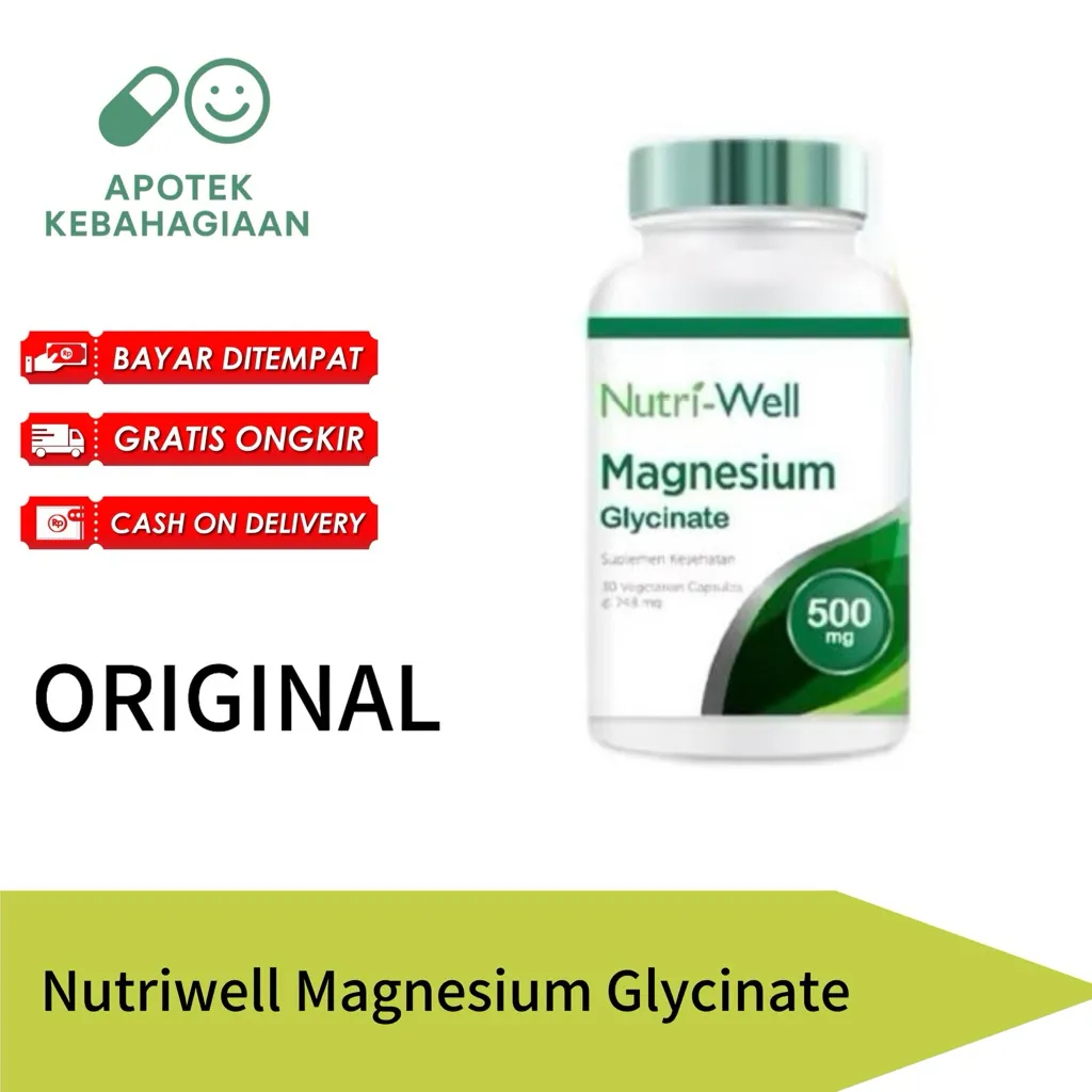 Nutriwell Magnesium Glycinate Botol Isi 30 Kapsul