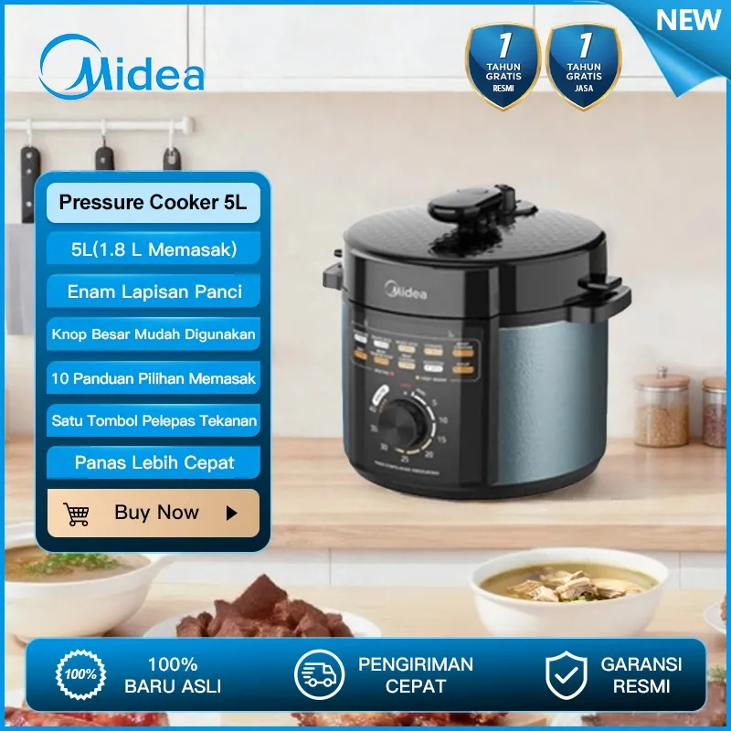 Midea 5L(1.8L Memasak) Digital Pressure Cooker 11 In 1 Hadiah MPM50010AMG