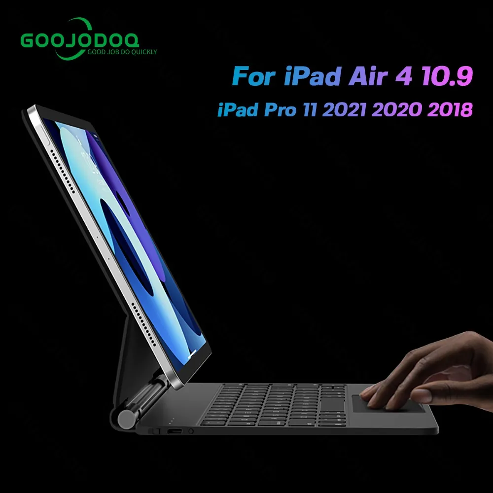 Goojodoq for Magic Keyboard Case For iPad Air 4/5 Air6 11 iPad Pro 11 2024 Floating Cantilever Keyboard Cover wireless bluetooth keyboard