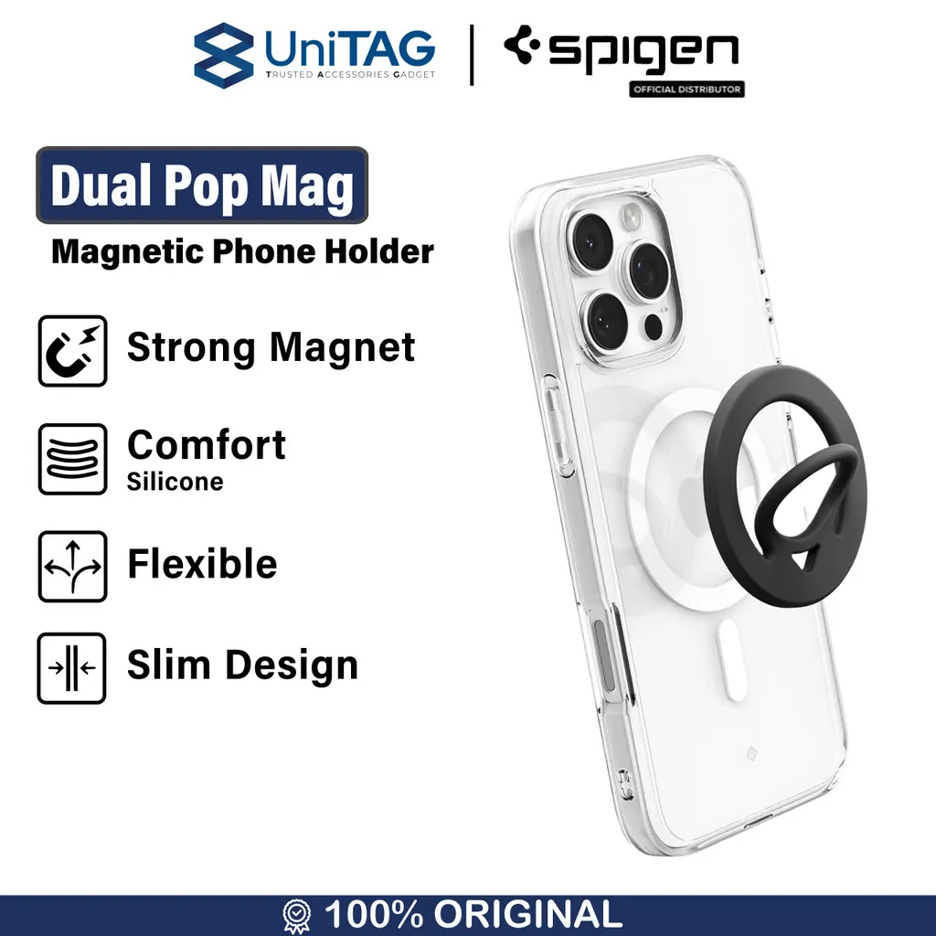 Phone Ring Holder Spigen Dual Pop MagFit Magnetic Stand HP Universal Multifungsi by UniTAG