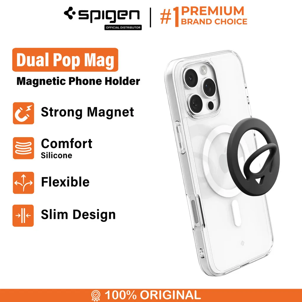 Phone Ring Holder Spigen Dual Pop MagFit Magnetic Stand HP Universal Multifungsi