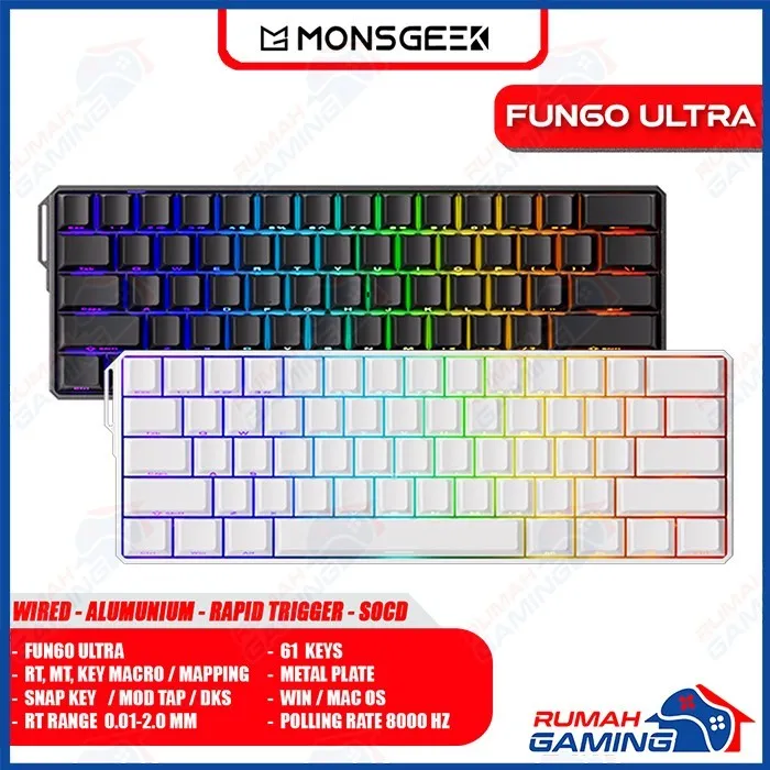 MONSGEEK - FUN60 Ultra - 60% - Alumunium - Wired - Magnetic Switch - Rapid Trigger - Mechanical Keyboard
