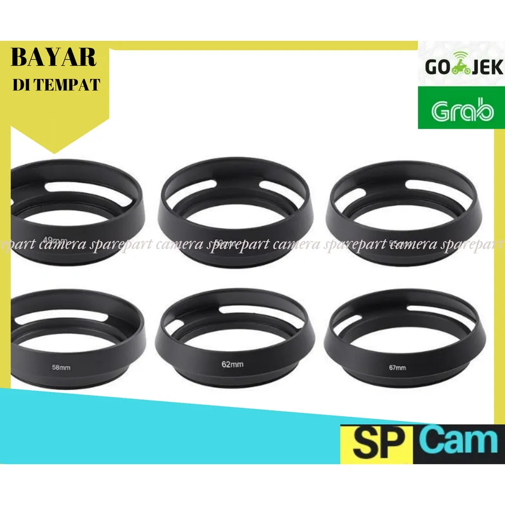 Lens Hood Metal Hollow Vented Universal Lenshood Canon Nikon Sony Fuji 43mm 49mm 52mm 55mm 58mm