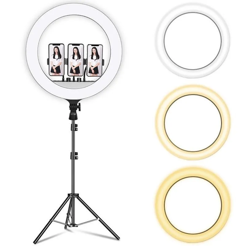 Ringlight 46cm + Light Stand Tripod 2.1 Meter Make Up Live Streaming Ringlight jumbo 46 cm NEW
