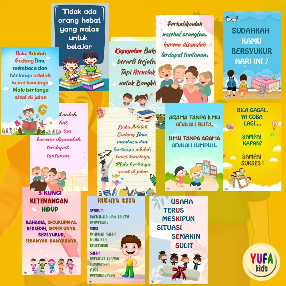 135 Poster motivasi anak hiasan dinging kamar - hiasan kelas - Poster Edukasi Anak - Poster belajar anak - Poster wipe and clean - perlengkapan belajar anak - poster dinding murah - poster anak paud / TK - poster anak SD