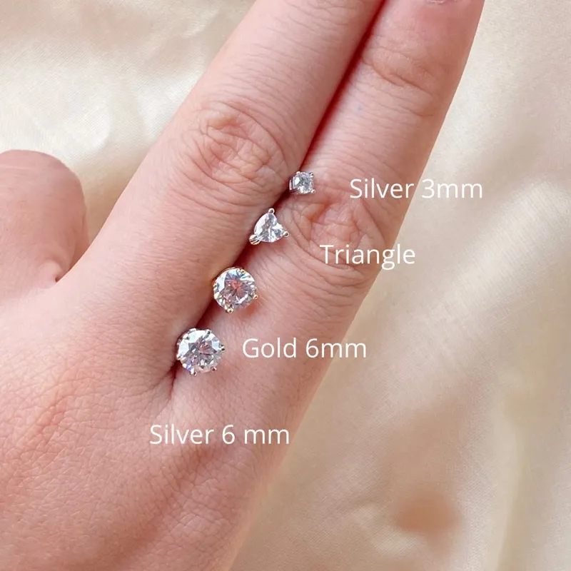Anting Piercing Tindik Mata Simple Silver Rhodium Anti Karat & Anti Alergi Issabelle - Issabelle Earrings