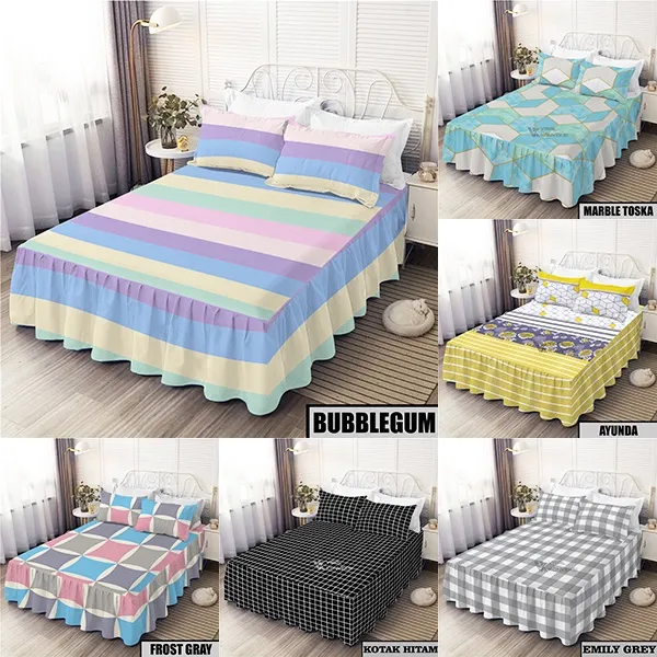 Sprei Rumbai ( Rempel ) 180x200 Homemade Motif Bunga Murah