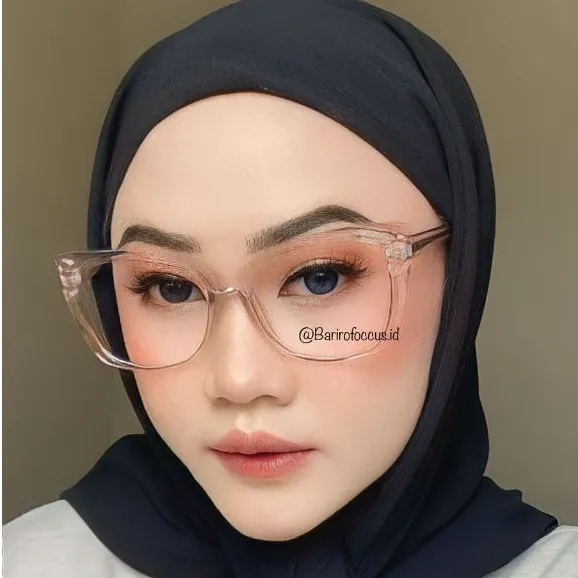 Kacamata Wanita Cat Eye 2001  Kotak Fashion Minus Dan Normal Antiradiasi Photocromic Blueray Bluecromic
