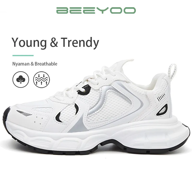Beeyoo Sepatu Olahraga Wanita Casual Kets Sneakers Sporty Cewek Korea Style Shoes bahan berkualitas WR705