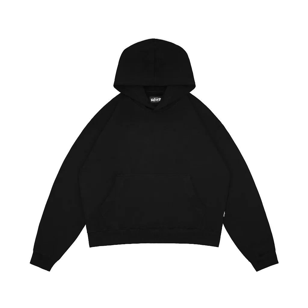 Miracle Mates - Plein Black Boxy Hoodie | Cotton Fleece 330 GSM | Boxy Fit Hoodie