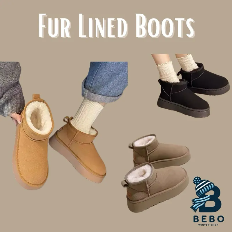 Winter Platform Ankle Boots Sepatu Bulu Musim Dingin
