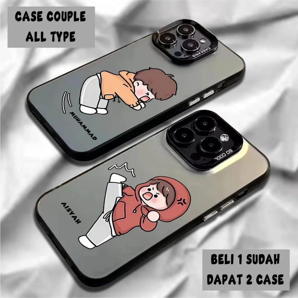 [CH-02] Custom Case Hp COUPLE NAMA BEBAS [ BELI 1 SUDAH DAPAT 2 CASE ] Semua Tipe hp bisa ALL TYPE