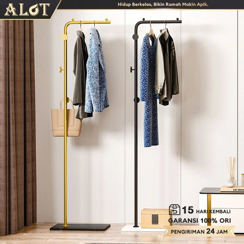 ALOT - Gantugan Baju Berdri Kait Besi Than Karat Stand Hanger Rak gantugan tas topi Multifungsi