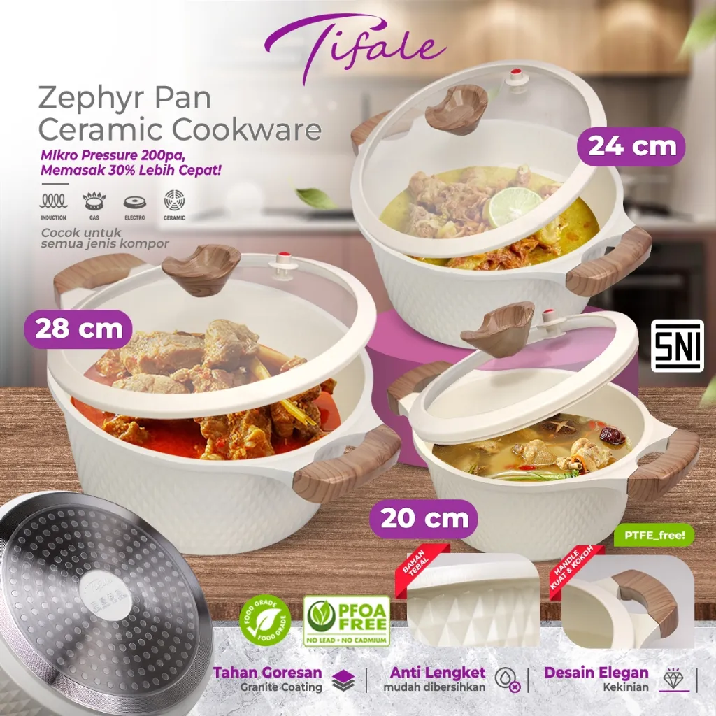 [EXCLUSIVE LAUNCH KAK LILA] Tifale Zephry Casserole Pan Panci Susu Marble Coating Lapisan Anti Lengket Panci Mpasi