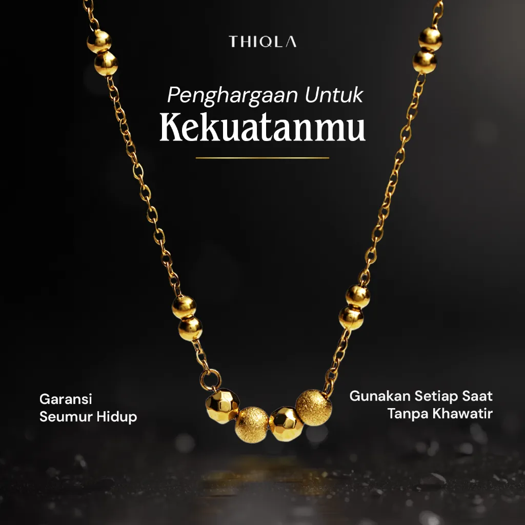 THIQLA - Kalung Biji Lada MANIKA - Kalung Aesthetic Wanita Model Kalung Emas Rantai - Stainless Steel Mirip Titanium Ori Anti Karat